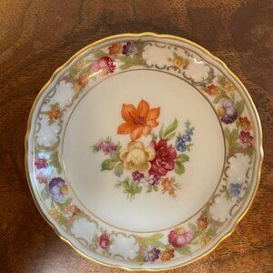 Vintage Schumann Baveria "Empress Dresden Flowers" Dish 1940's. 4.25" Diameter‎